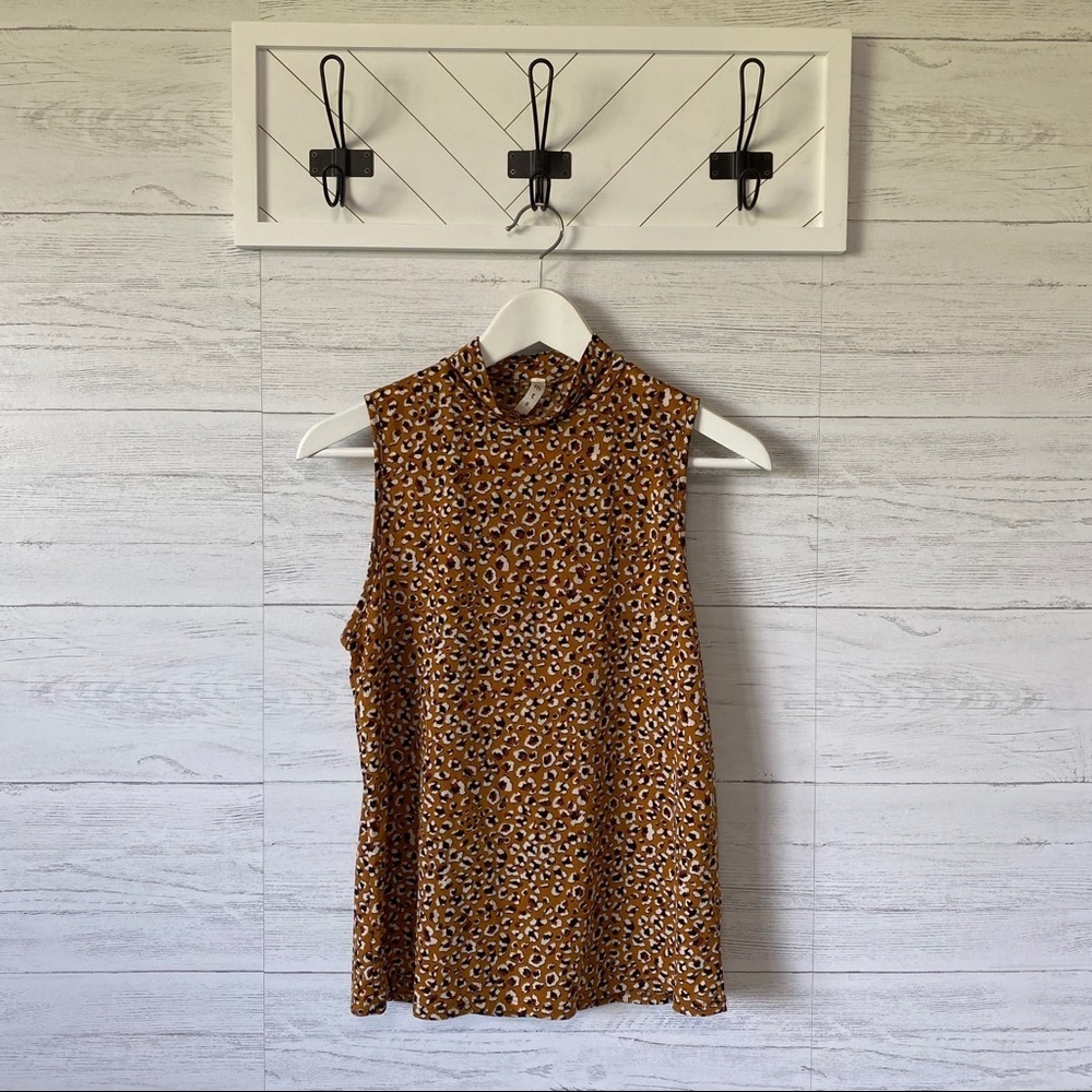 mts Leopard Tank Top Yellow Sz Small